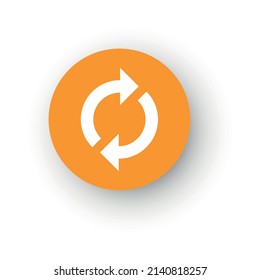 Reload round button. White circular motion arrows