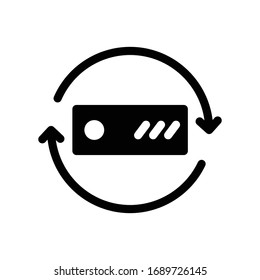 reload server vector glyph flat icon 
