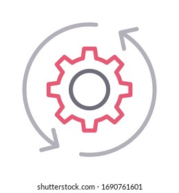 Farbzeilensymbol für die Einstellung der Vektorillustration neu laden 
