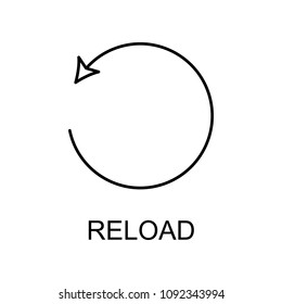 reload sign icon. Element of simple music icon for mobile concept and web apps. Thin line reload sign icon can be used for web and mobile on white background