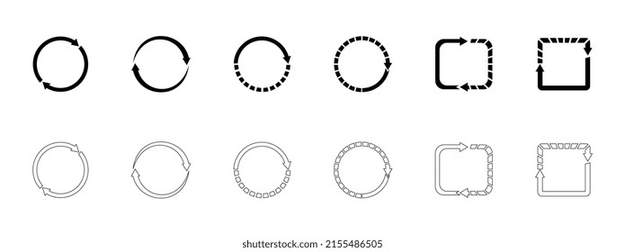 Reload Sign, Repeat Icon, Rotate Arrow Symbol, Vector Illustration.	