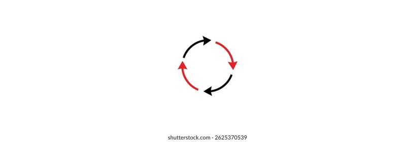 reload symbol icon. Set of circle arrows. Vector elements. Black loading symbol.