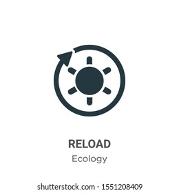 Reload symbol vector icon on white background. Flat vector reload symbol icon symbol sign from modern ecology collection for mobile concept and web apps design.