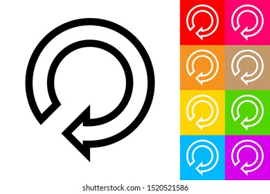 Reload. Update. Line Icon With Different Color Background.