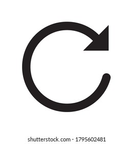 Reload and update vector icon. Redo and undo button. Web and application arrowhead controller symbol. Refresh pointer indicator sign. Simple flat shape direction logo. Isolated on white background.