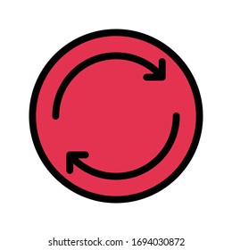 reload vector flat color icon 