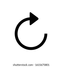 Reload vector icon in black color