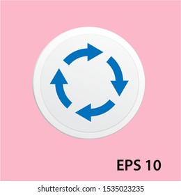 reload vector icon, circle flat design internet button, web and mobile app illustration