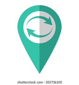 Reload - vector icon;  green map pointer