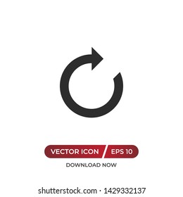 Reload vector icon in modern design style for web site and mobile app