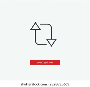Reload vector icon. Symbol in Line Art Style for Design, Presentation, Website or Apps Elements, Logo. Pixel vector graphics - Vector