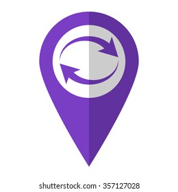 Reload - vector icon;  violet map pointer