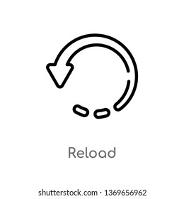 reload vector line icon. Simple element illustration. reload outline icon from user interface concept. Can be used for web and mobile
