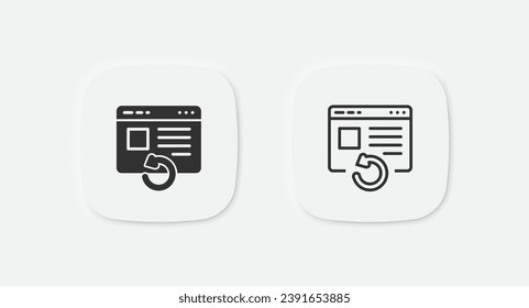 Reload web page icon. Website update symbol. Upgrade site application icons. Browser refresh sign. Vector isolated sign.
