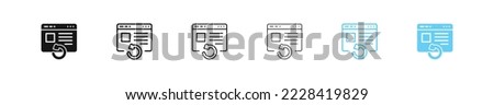 Reload web page icon. Website update symbol. Upgrade site application icons. Browser refresh sign. Vector isolated sign.