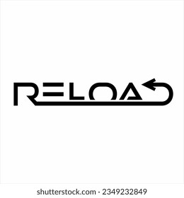 " Reload " word design with arrows on letters R and D.
