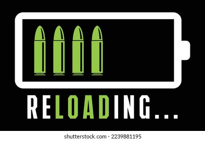 Reloading Bullets. Gun Lover Design.