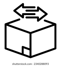 Relocation box icon outline vector. House service. Home furniture