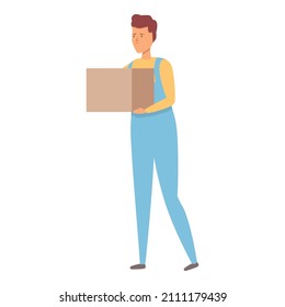 Relocation company icon cartoon vector. House move. Home service