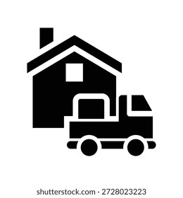 Gráfico de Vector de ilustración de icono de glifo de reubicación. Gráfico simple del Vector de la ilustración del elemento, conveniente para el App, los Sitios web, y las presentaciones aisladas en el fondo blanco