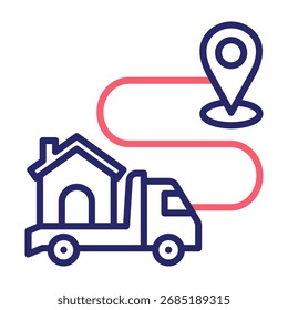 Relocation Icon Line Color Style Vector Illustration