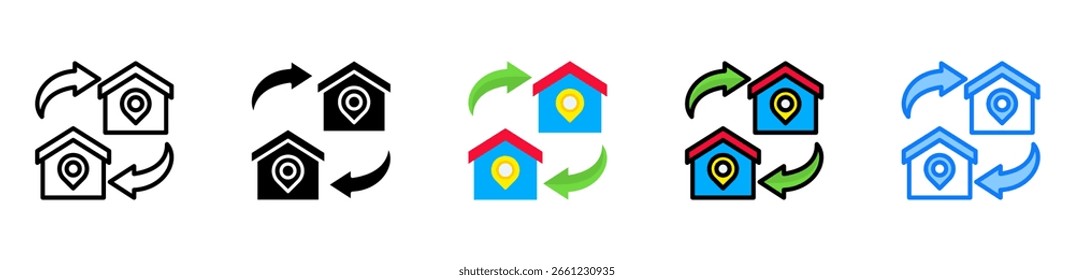 Relocation Icon Multiple Style Vector Illustration