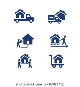 Iconos de servicios de traslado y traslado 
