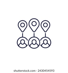 relocation, relocate employee line icon