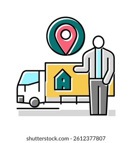 relocation services interior design color icon vector. relocation services interior design sign. isolated symbol illustration