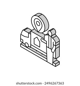 relocation services interior design isometric icon vector. relocation services interior design sign. isolated symbol illustration