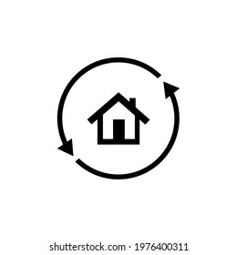 Relocation vector home icon simple