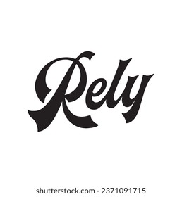 rely text on white background.