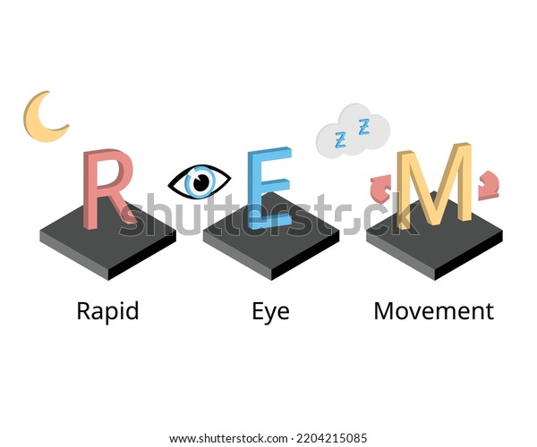 Rem Rapid Eye Movement Sleep Circle Stock Vector (Royalty Free