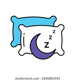REM dormir Vetor Preenchido ícone de estilo de ilustração de estrutura de tópicos. Arquivo EPS 10