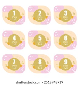 remaining days abstract design label for promotional sale