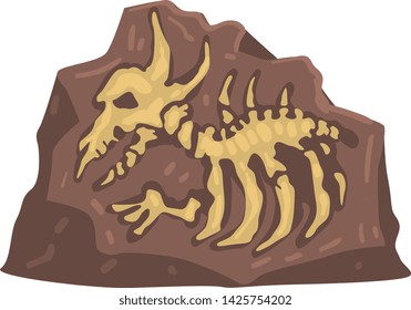 Remains of the Prehistoric Animal, Aarchaeological Artifact Vector Illustration