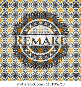 Remake arabesque badge. arabic decoration.