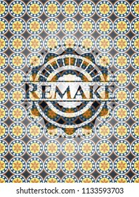 Remake arabic badge. Arabesque decoration.