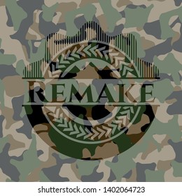 Remake camo emblem. Vector Illustration. Detailed.