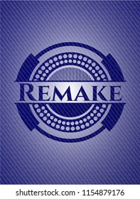 Remake emblem with denim texture