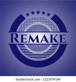 Remake emblem with jean background