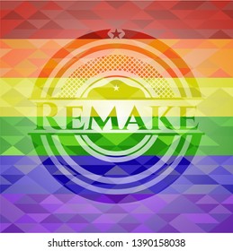 Remake lgbt colors emblem. Vector Illustration. Mosaic.