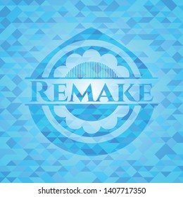 Remake light blue emblem with mosaic background