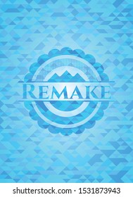 Remake light blue emblem with mosaic background