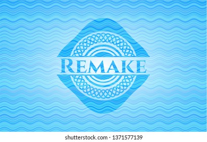 Remake light blue water wave emblem.