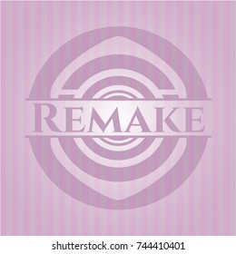 Remake pink emblem. Vintage.