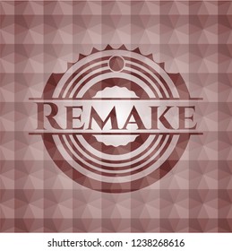 Remake red geometric badge. Seamless.