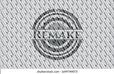 Remover placa de color plata o emblema. Patrón de escalas. Ilustración vectorial. Detallado.