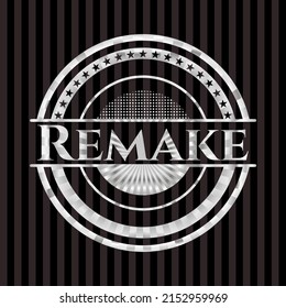 Remake silvery badge or emblem. Vector Illustration. Mosaic. 