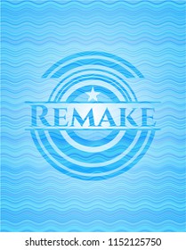 Remake water wave concept badge background.